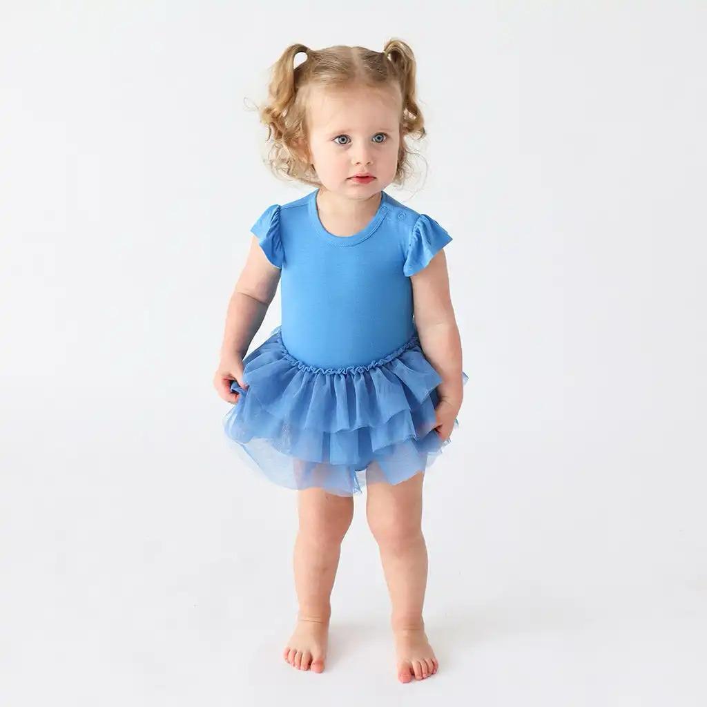 Sky Blue Flutter Tutu Baby Dress