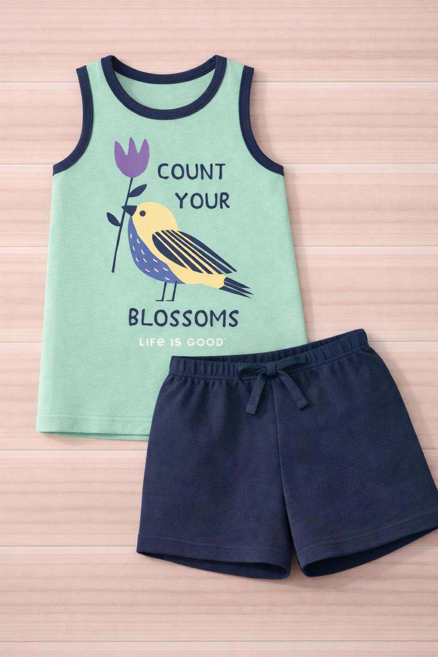 Kindness Bird Kids Co-ord Set – Mint & Navy