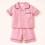 Classic Plain Kids Night Suit – Pink