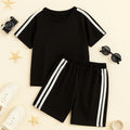 Athletic Side Stripe Kids Co-ord Set – Black