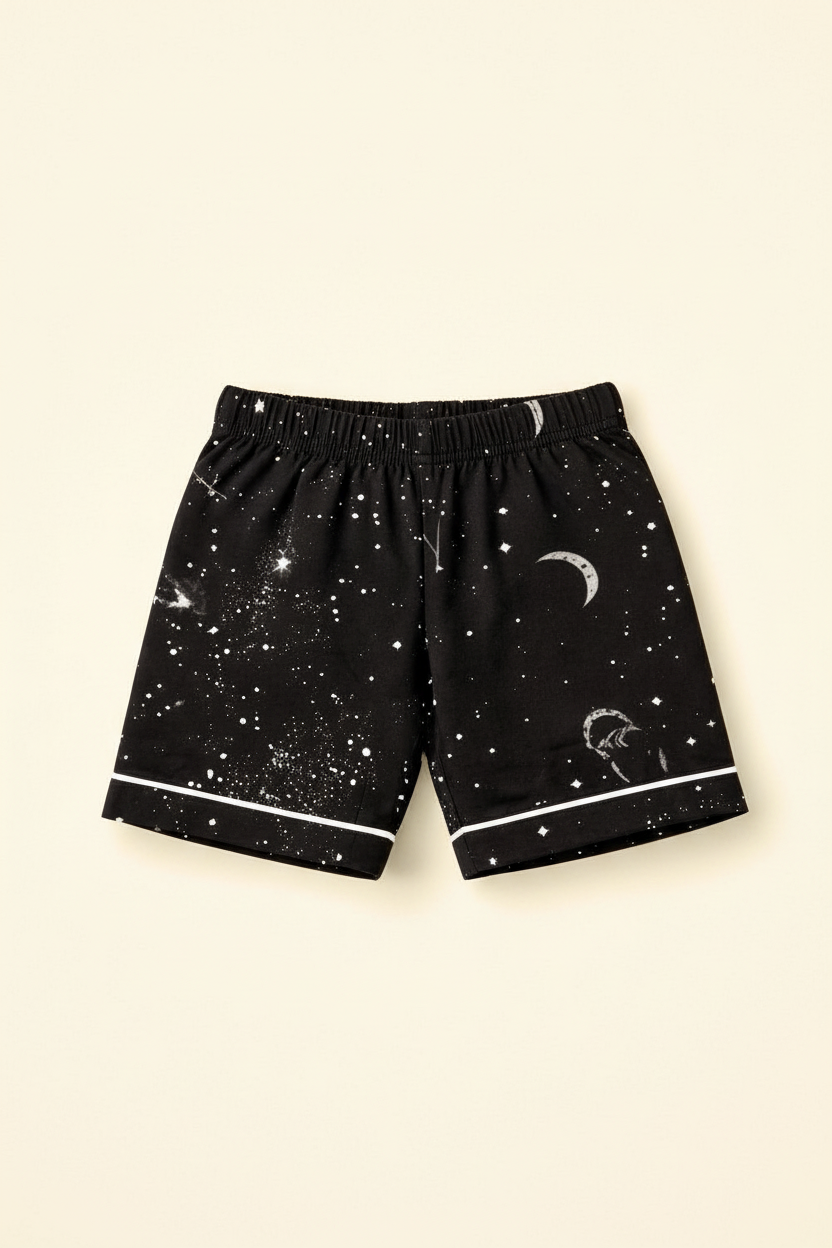 Galaxy Stars Kids Night Suit - Shorts Detail