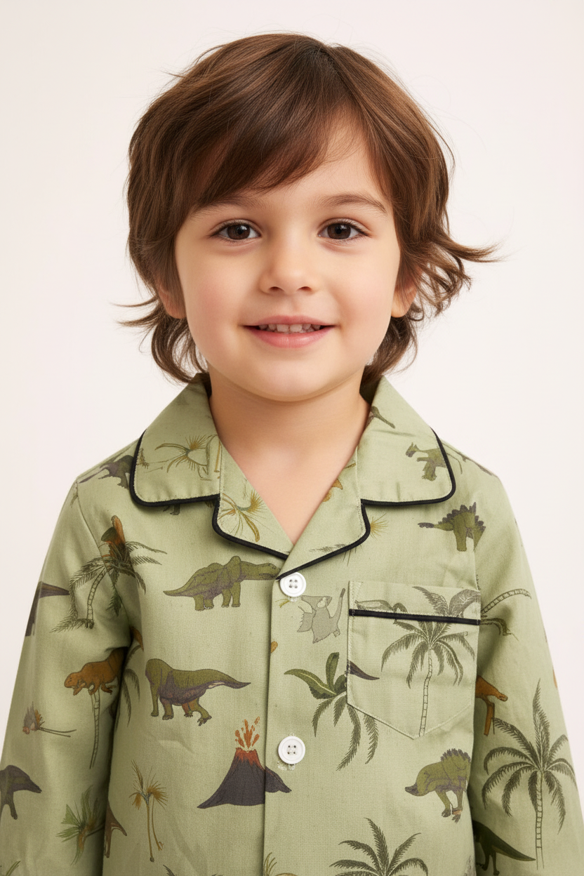 Dinosaur Era Kids Night Suit - Shirt Detail