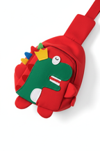 Rainbow Dino Kids Co-ord Set Red - Dino Bag Detail