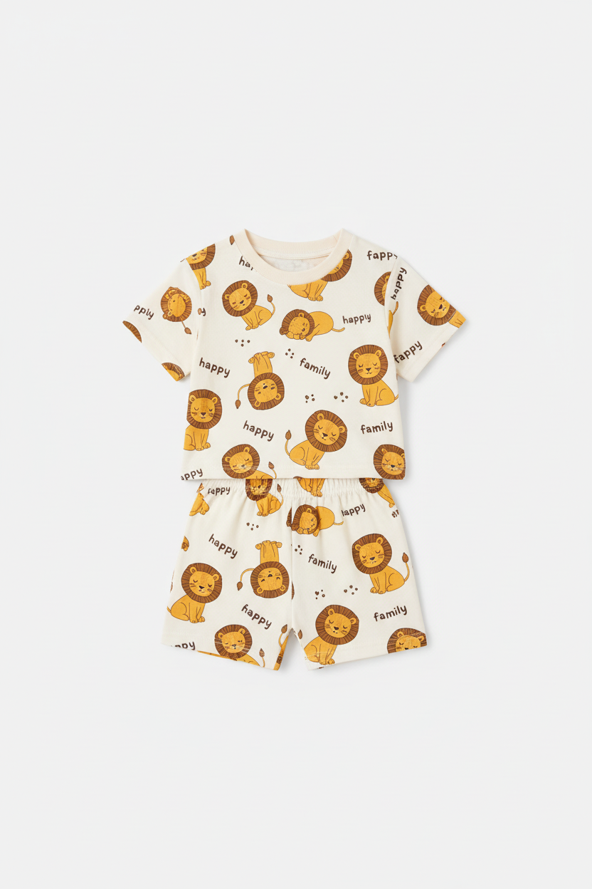 Happy Family Lion Kids Co-ord Set - Studio Shot 1