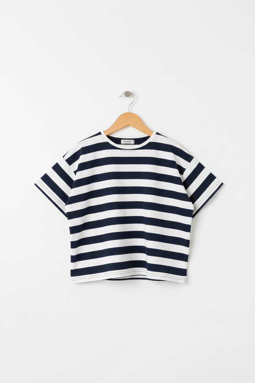 Bold Stripe Kids Co-ord Set - T-Shirt Detail