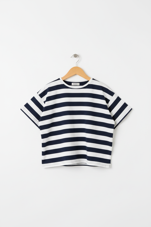 Bold Stripe Kids Co-ord Set - T-Shirt Detail