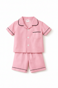 Classic Plain Kids Night Suit Pink - Studio Shot 1