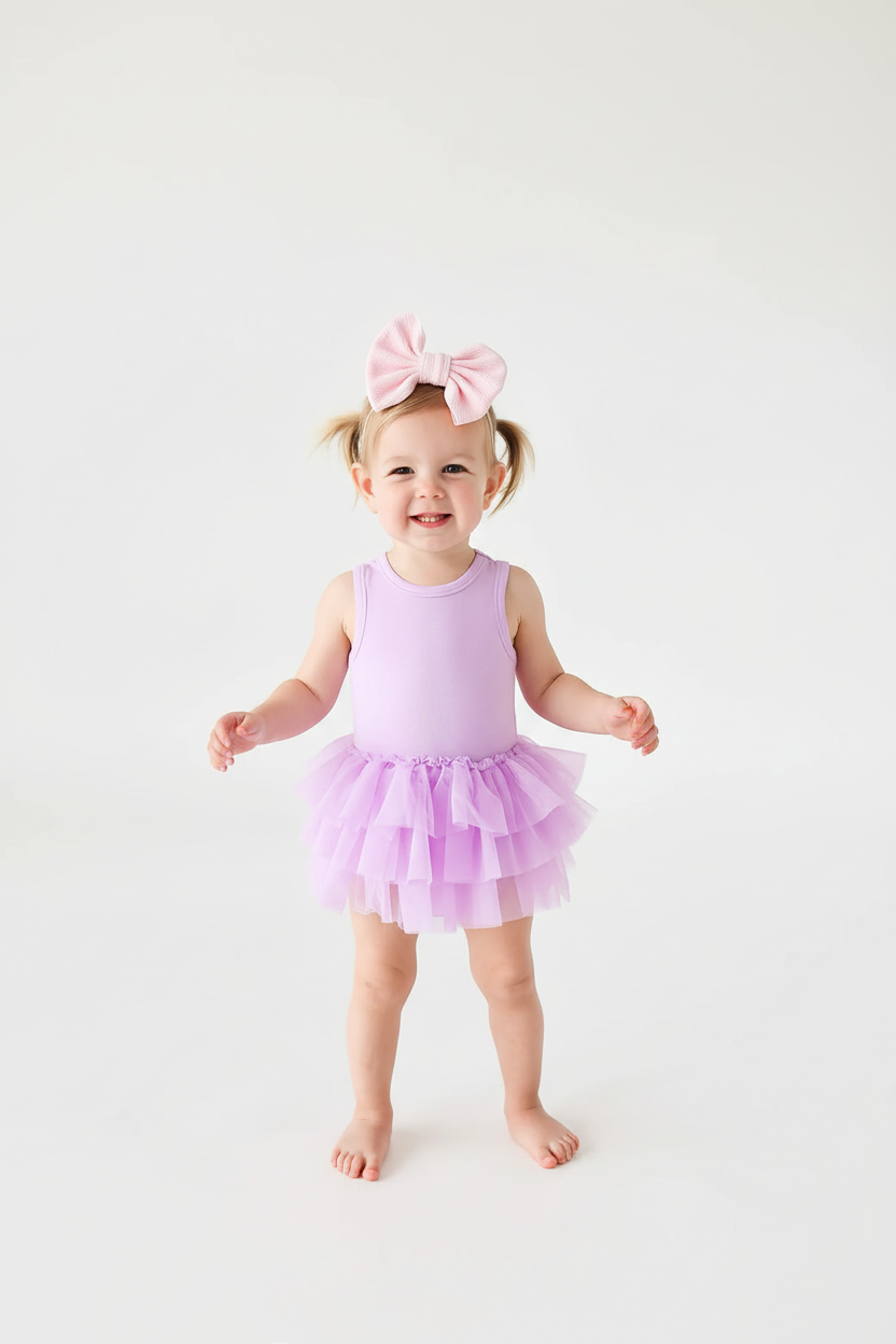 Lavender Tutu Baby Dress - Studio Shot 1