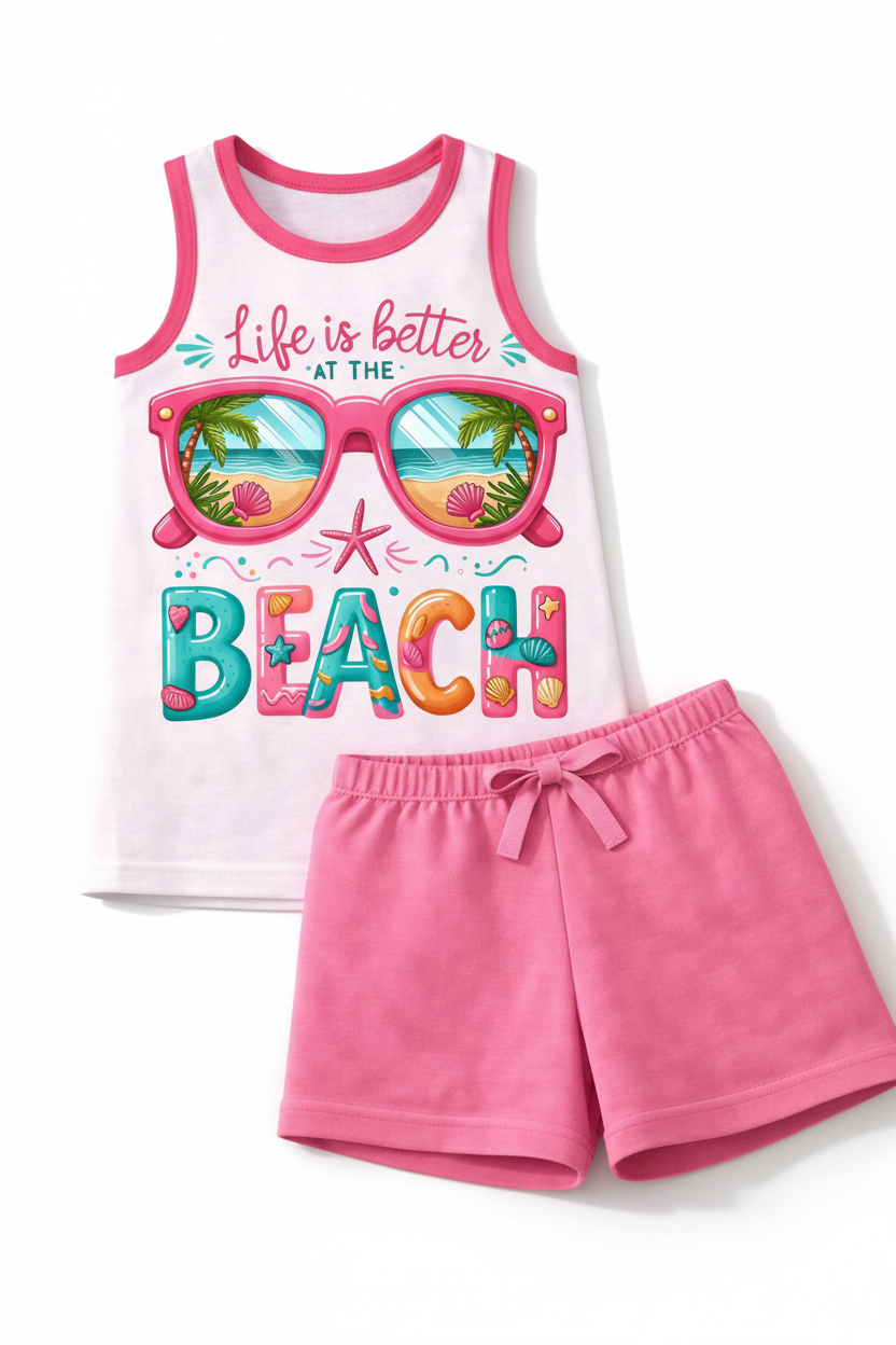 Beach Life Kids Co-ord Set - Studio Shot 1