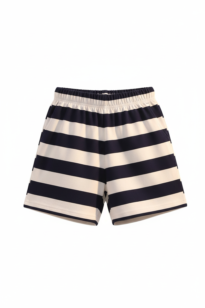 Bold Stripe Kids Co-ord Set - Shorts Detail