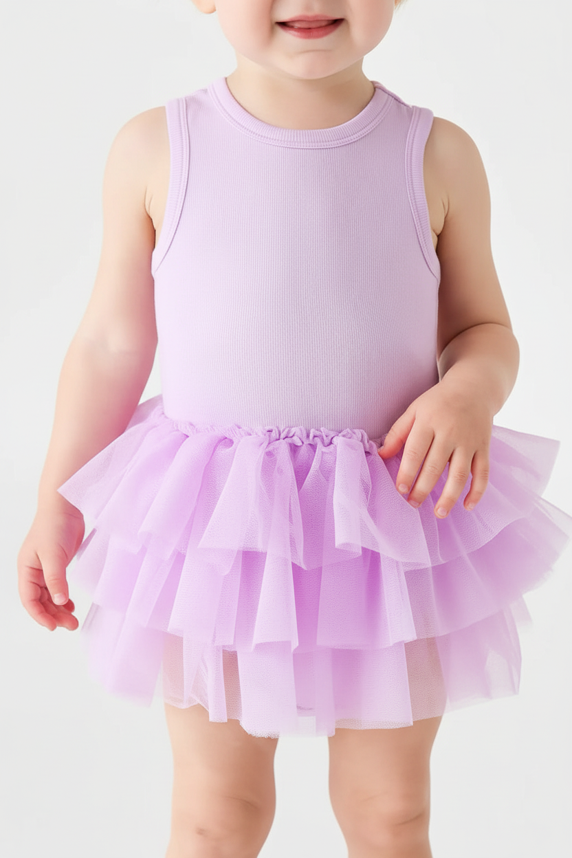 Lavender Tutu Baby Dress - Detail Shot