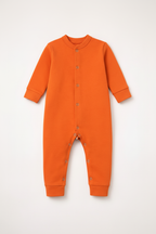 Orange Plain Baby Sleepsuit - Studio Shot