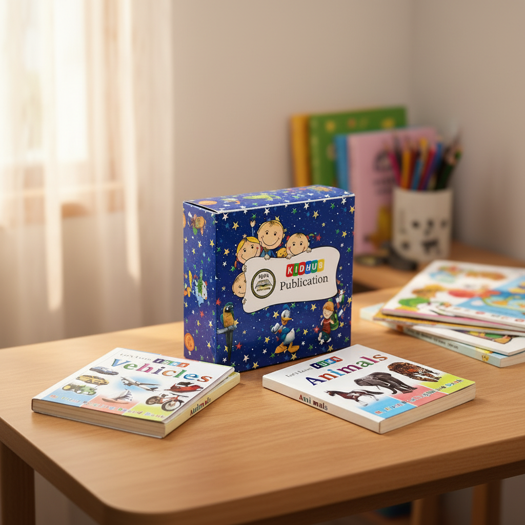 Kids Hub Box & Books - Wooden Desk