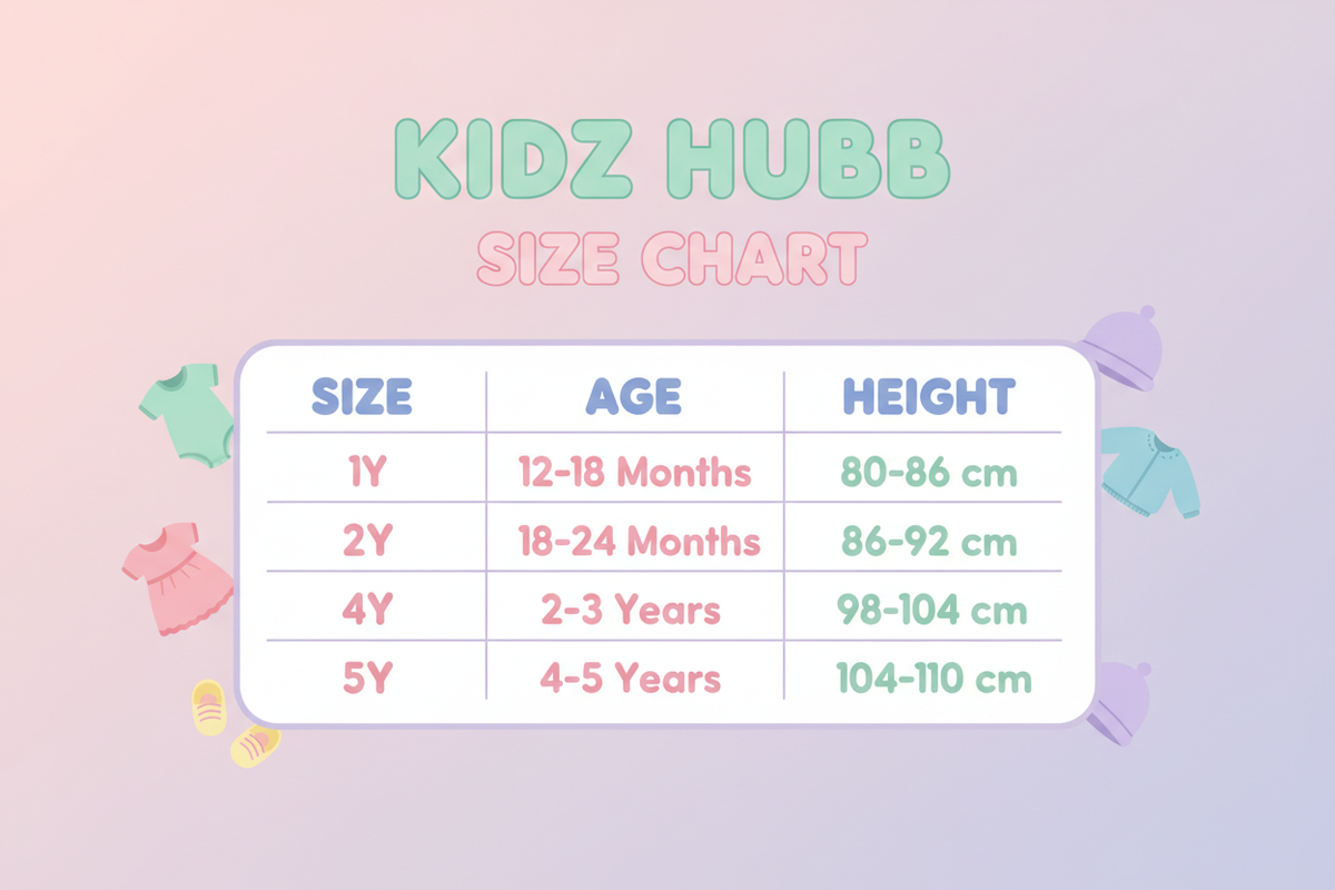 Kidz Hubb Size Chart